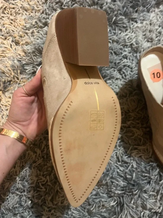 Dolce Vita Cream Suede Western Block Heel Booties - Picture 3 of 4